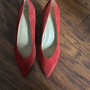 Marc Fisher red suede heeled shoes size 7